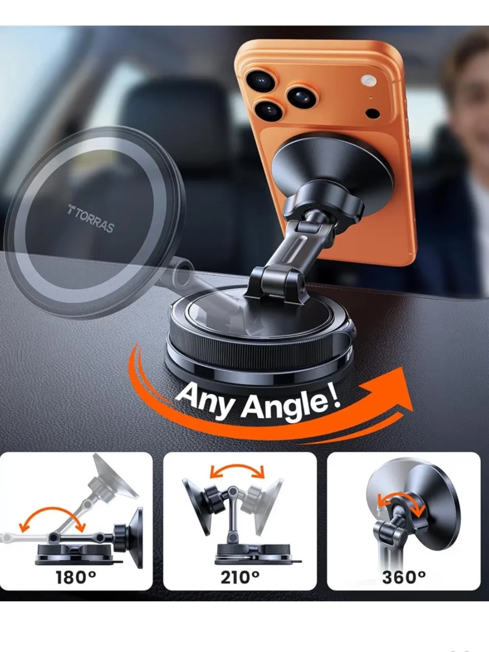 TORRAS Magnetic Magsafe Car Mount NEW Black